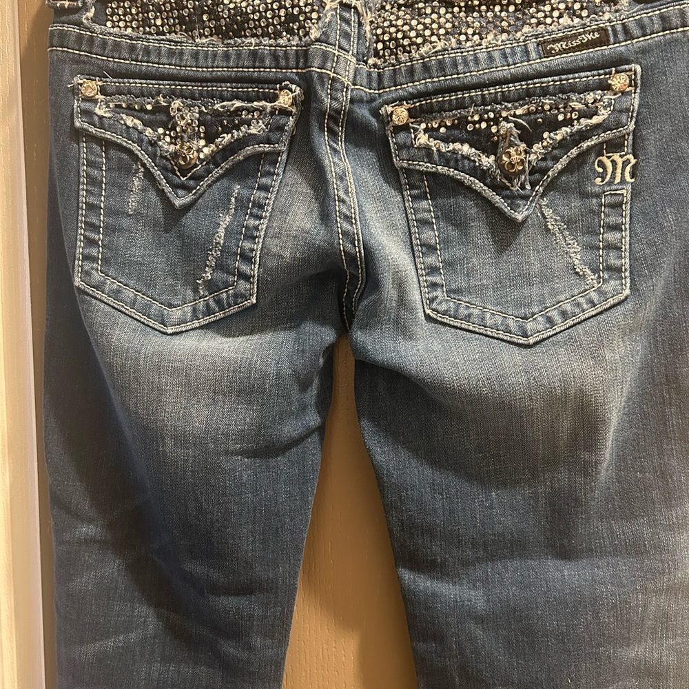 Miss Me Women's Blue Studded Boot Cut Jeans